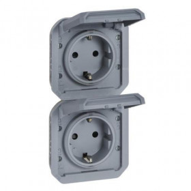 Μηχανισμός Πρίζας Σουκο Διπλή Γκρι Plexo 069839L LEGRAND