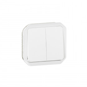 Μηχανισμός Διακόπτη Διπλός A/R Ή Διπλό Μπουτόν Επίτοιχο Λευκό Plexo 069625L LEGRAND