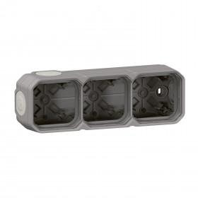 Κουτί 3 Θέσεων Επίτοιχο Γκρι Plexo 069680L LEGRAND