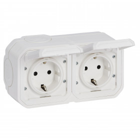 Πριζα Σουκό Διπλή Επίτοιχη Λευκό Plexo 069772L LEGRAND