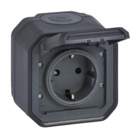 Πριζα Σουκό Επίτοιχη Ανθρακί Plexo 069783L LEGRAND