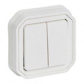Διακόπτης Διπλός A/R Ή Διπλό Μπουτόν Χωνευτό Λευκό Plexo 069817L LEGRAND