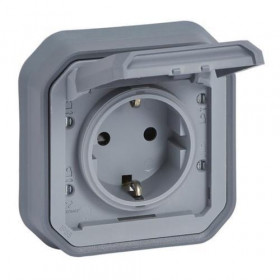 Πριζα Σουκό Χωνευτή Γκρι Plexo 069834L LEGRAND