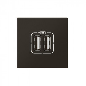 Πρίζα Φόρτισης USB Διπλή TypeA+A 2 Στοιχείων Μαύρο Mosaic™ 079194L LEGRAND