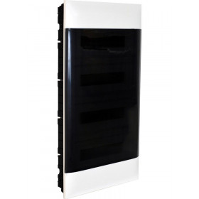 Πίνακας Γυψοσανίδας 4 Σειρών 12 Στοιχείων Λευκός Διάφανη Πόρτα PRACTIBOX S 135174 LEGRAND