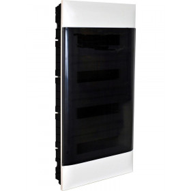 Πίνακας Χωνευτός 4 Σειράς 18 Στοιχείων Λευκός Διάφανη Πόρτα PRACTIBOX S 137159 LEGRAND