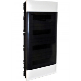 Πίνακας Γυψοσανίδας 4 Σειρών 18 Στοιχείων Λευκός Διάφανη Πόρτα PRACTIBOX S 137179 LEGRAND