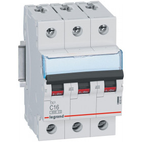 Αυτόματη Ασφάλεια 3P C 16A 6kA TX3 403545 LEGRAND