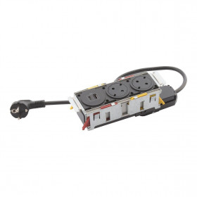 Πολύπριζο Γραφείου 2 Σούκο,2 USB Μαύρο 654750 LEGRAND