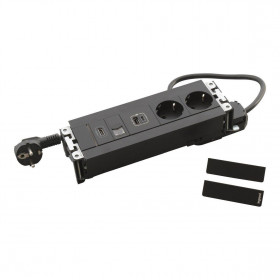 Πολύπριζο Γραφείου 2 Σούκο,2 USB, RJ45 Και HDMI Μαύρο 654787 LEGRAND