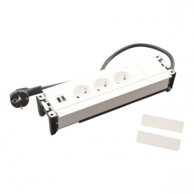 Πολύπριζο Γραφείου 3 Σούκο,2 USB Λευκό 654862 LEGRAND
