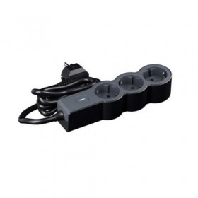 Πολύπριζο 3 Σούκο Με Διακόπτη 1,5m Μαύρο Και Γκρι 694419 LEGRAND