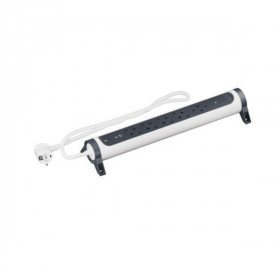 Πολύπριζο 5 Σούκο,2 USB Με Διακόπτη & Προστασία 1,5m Λευκό Και Μαύρο 694429 LEGRAND