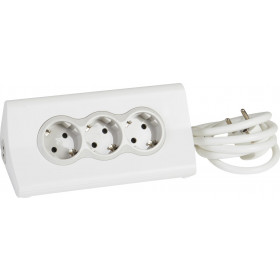 Πολύπριζο Επιτραπέζιο 3 Σούκο,2 USB Λευκό 1,5m 694810 LEGRAND