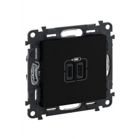 Πρίζα USB Διπλή Φόρτισης Συσκευών TypeC Μαύρο Valena™Life 756307 LEGRAND