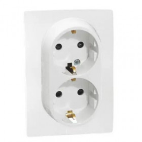 Πρίζα Σούκο Ασφαλείας Διπλή Λευκό Niloe™ 764544 LEGRAND