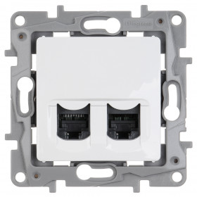 Πρίζα Δικτύου RJ45 Διπλή UTP Cat.6 Λευκή Niloe™ 764574 LEGRAND