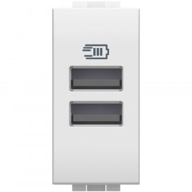 Πρίζα Φόρτισης USB Διπλή TypeΑ+A 1 Στοιχείου Λευκό N4191AA BTICINO
