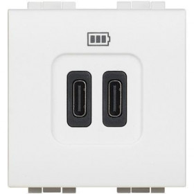Πρίζα Φόρτισης USB TypeC+C 2 Στοιχείων Λευκό N4286C2 BTICINO