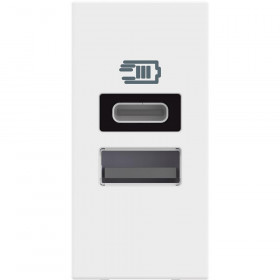 Πρίζα Φόρτισης USB Διπλή TypeA+C 1 Στοιχείου Λευκό RW4191AC BTICINO