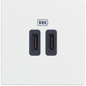 Πρίζα Φόρτισης USB Διπλή TypeC+C 2 Στοιχείων Λευκό RW4286C2 BTICINO