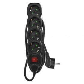 Πολύπριζο 4 Σούκο Με Διακόπτη 1.5m Μαύρο PC1421R EMOS