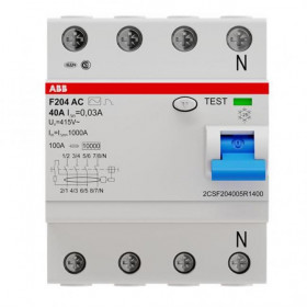 Ρελέ Διαρροής AC 4P 63A 30mA F204AC-63A/0,03 ABB
