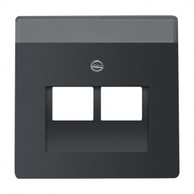 Μετώπη Πρίζας Διπλής Τηλεφώνου Ή Data Μαύρο Soft 1803-02-885 BUSCH-JAEGER/ABB