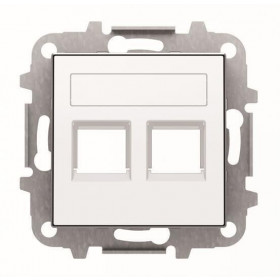 Μετώπη Πρίζας Διπλής Τηλεφώνου ή Data Λευκό Soft 8518.2BL Sky ABB