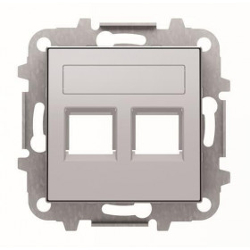 Μετώπη Πρίζας Διπλής Τηλεφώνου ή Data Αλουμίνιο 8518.2PL Sky ABB