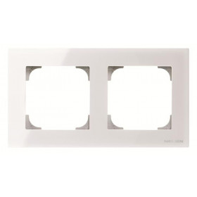 Πλαίσιο 2 Θέσεων Λευκό Γυαλί 8572CB Sky ABB