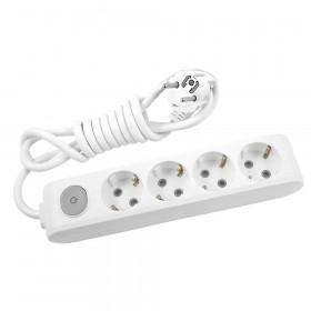 Πολύπριζο 4 Σούκο Με Διακόπτη 1.5m Λευκό WLTA04412WH PANASONIC