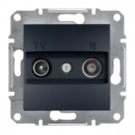 Πρίζα TV-FM Διέλευσης 4dB Ανθρακί EPH3300271 ASFORA