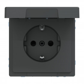 Πρίζα Σούκο Ασφαλείας Με Καπάκι Ανθρακί MEG2314-6034 System D MERTEN