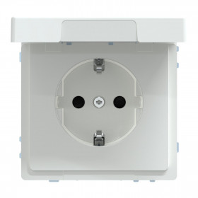 Πρίζα Σούκο Ασφαλείας Με Καπάκι Λευκό MEG2314-6035  System D MERTEN