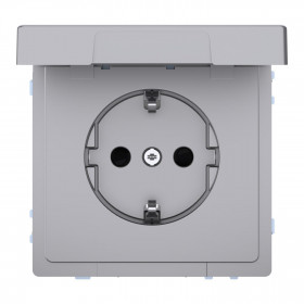 Πρίζα Σούκο Ασφαλείας Με Καπάκι Ατσάλι MEG2314-6036 System D MERTEN