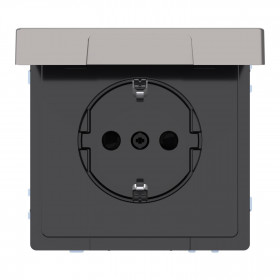 Πρίζα Σούκο Ασφαλείας Με Καπάκι Νίκελ MEG2314-6050 System D MERTEN