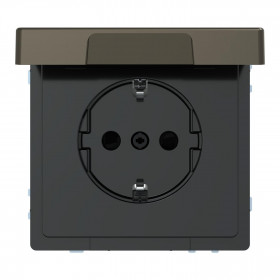 Πρίζα Σούκο Ασφαλείας Με Καπάκι Mocca MEG2314-6052 System D MERTEN