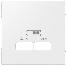 Μετώπη Πρίζας Διπλής USB Λευκό System-M
