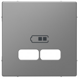 Μετώπη Πρίζας Διπλής USB Ατσάλι MTN4367-6036 D-Life MERTEN