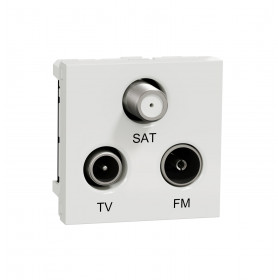 Πριζα TV/FM/SAT Αστέρας 2 Στοιχείων Λευκό NU345018 New Unica