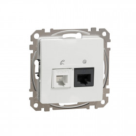 Πρίζα RJ11 Και RJ45 Cat5e Λευκό SDD111458 Sedna SCHNEIDER ELECTRIC