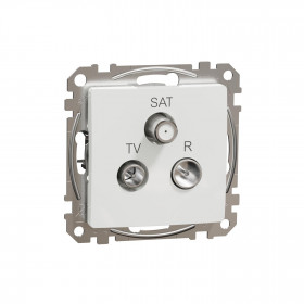 Πρίζα TV-RD-SAT Διέλευσης 10dB Λευκό SDD111488 Sedna SCHNEIDER ELECTRIC