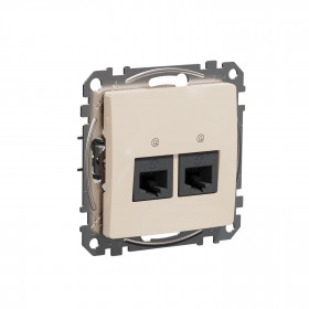 Πρίζα RJ45 Διπλή Cat6A UTP Μπεζ SDD112467 Sedna SCHNEIDER ELECTRIC