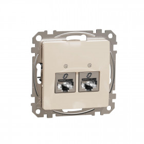 Πρίζα RJ45 Διπλή Cat6A STP Μπεζ SDD112467S Sedna SCHNEIDER ELECTRIC