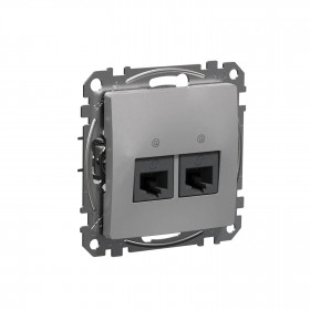 Πρίζα RJ45 Διπλή Cat6A UTP Αλουμίνιο SDD113467 Sedna SCHNEIDER ELECTRIC