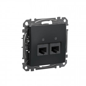 Πρίζα RJ45 Διπλή Cat6A UTP Ανθρακί SDD114467 Sedna SCHNEIDER ELECTRIC