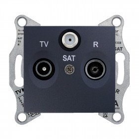 Πρίζα TV-FM-SAT Τερματική 1dB Γραφίτης SDN3501370 SEDNA