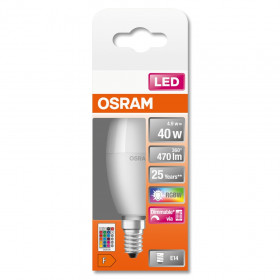 Λάμπα LED Κερί 4.9W RGB+W E14 230V Με Remote Control Ledstar OSRAM