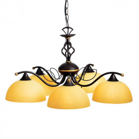 Φωτιστικό Πεντάφωτο Ε27 Καφέ Και Μελί Electra AD89065B ACA LIGHTING